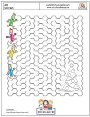 okul öncesi labirent bulmacai çalışma sayfaları